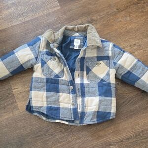 GAP Blue and Tan Plaid Kids Jacket